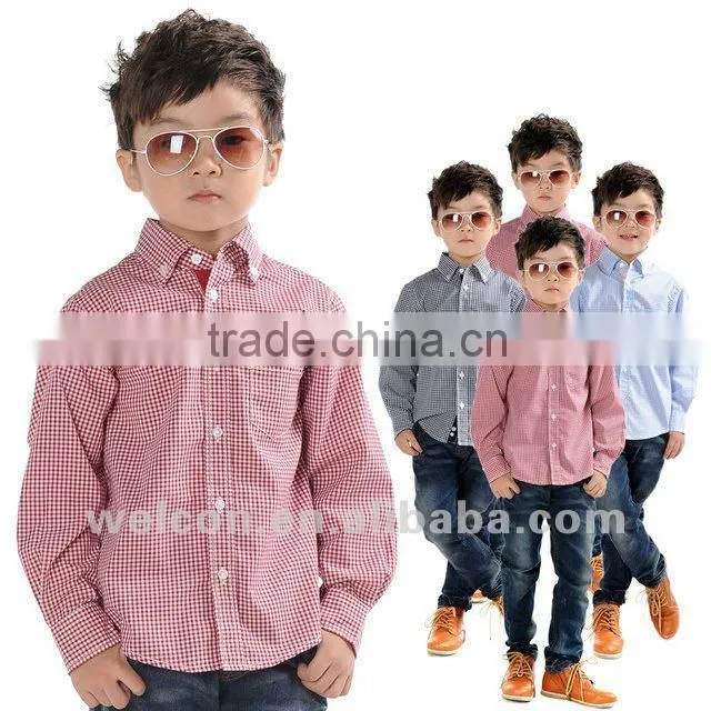 latest fashion design brand new 100% cotton children clothing children dress children shirt for boy