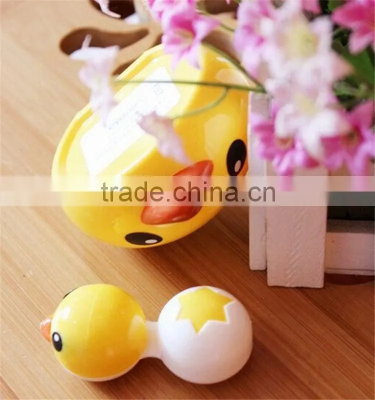 Custom Cartoon Contact Lens Cases,Contact Lenses Plastic Case,Yellow Duck Contact Lens Box