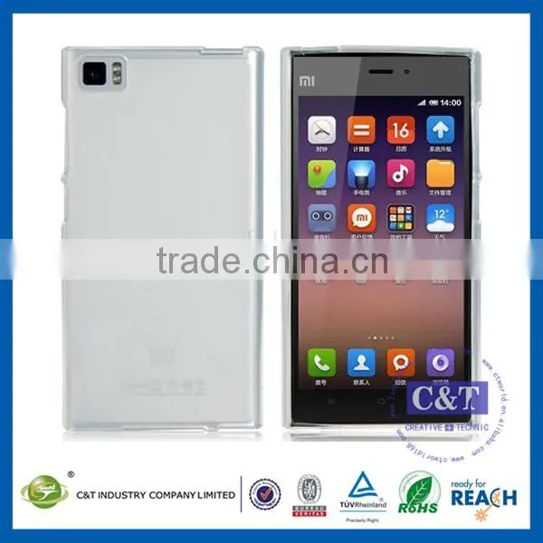 C&T China manufacturer with custom design clear tpu bumper case for xiaomi mi3