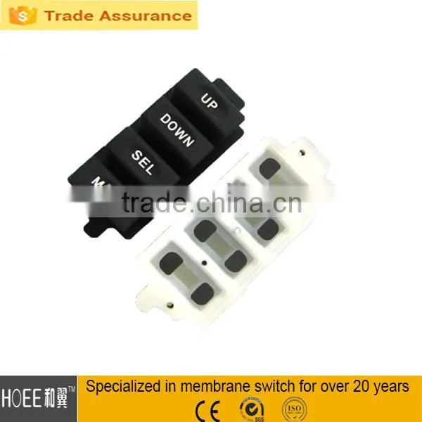 custom electronic 3 key rubber membrane silicone button keypad