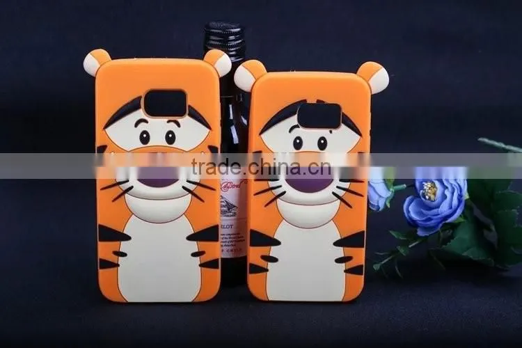 Cute Animal 3D Cartoon Silicone Case Cover For Samsung Galaxy S7 / S7 Edge Sulley/Cat/Tiger Soft Cover