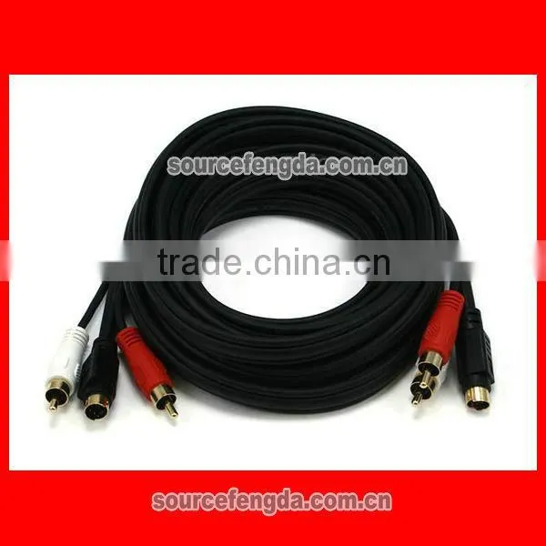 high quality A/V cable Gold plated / S-Video RCA cable