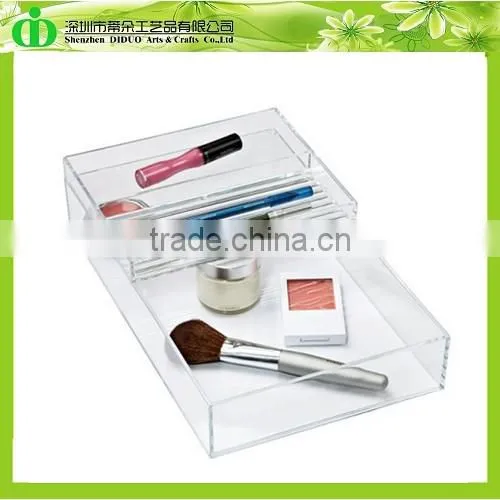 DDN-0063 Trade Assurance Chinese Factory Wholesale SGS Test Clear Acrylic Cosmetic Tools Tray
