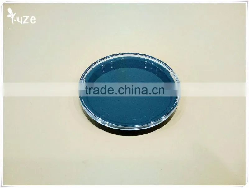 Empty compact powder case with transparent cover