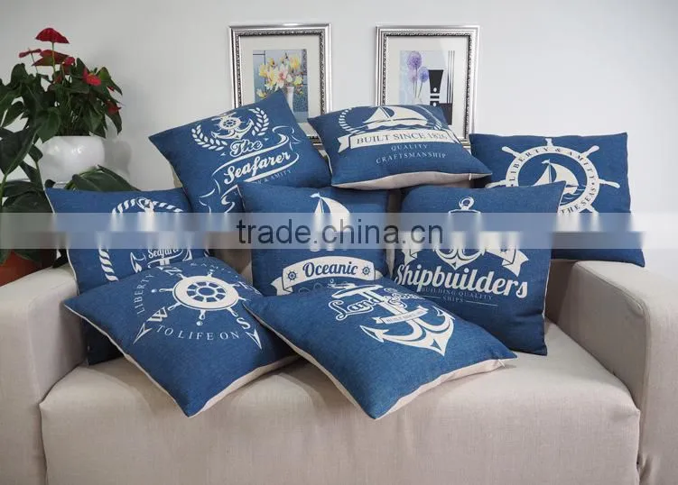 Custom printed photo cushion cover decorative nautical pillow case