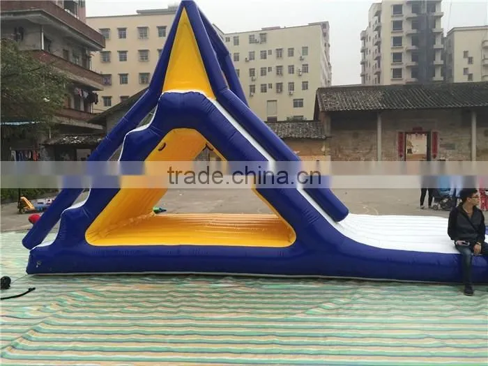 Hot selling lake inflatable water slides, inflatable floating water slide