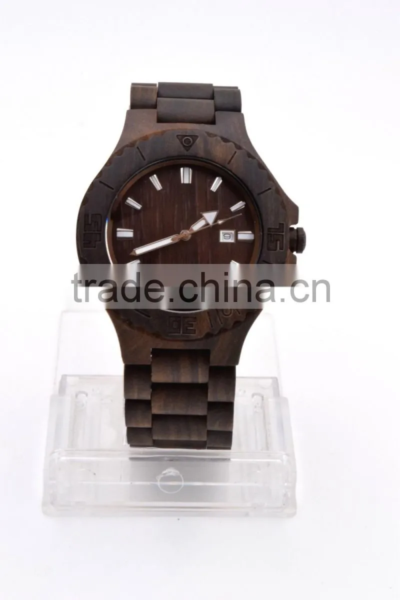 Hot selling japan movement quartz wood watch