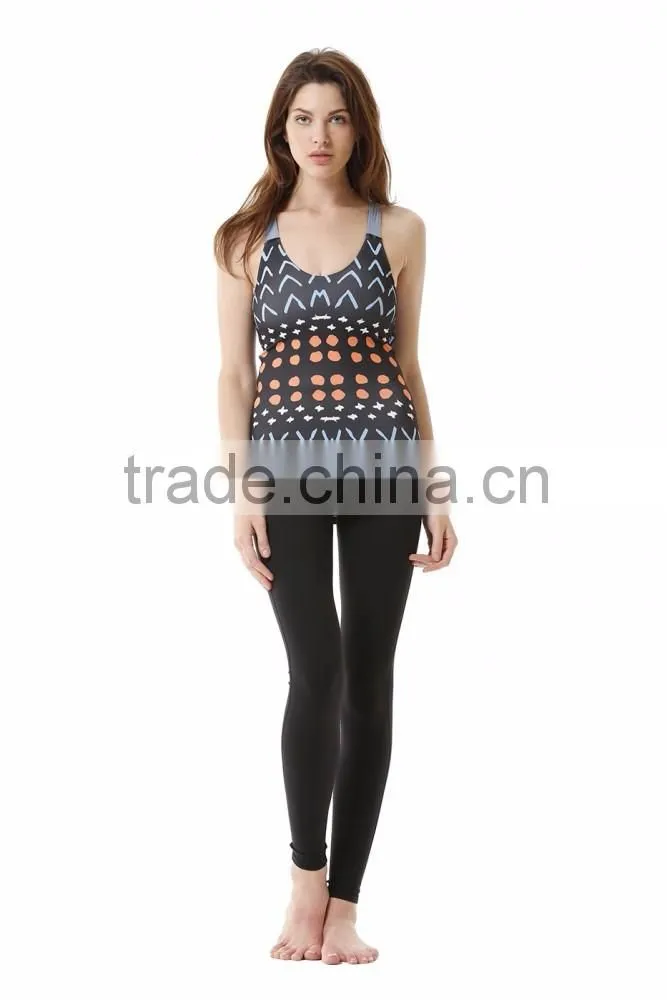 OEM Service Custom Design Full Printed Sublimation Yoga Fitness Crop Top