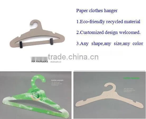 Hot-selling Eco-friendly recycled Paper Clothes hanger with metal clips