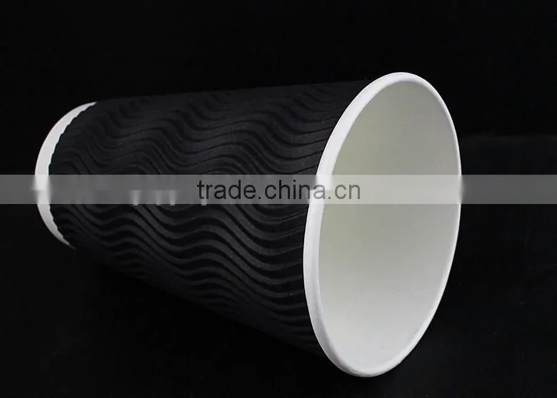 8/12/16oz ripple paper cup for coffee/tea/hot drink with lid,custom printed s ripple paper cup