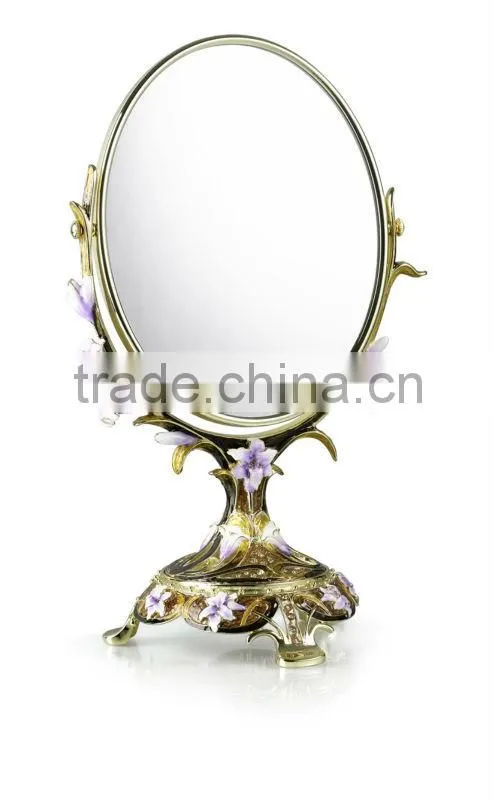 RORO Conjugal Felicity lily enamel crystal glass craft mirror