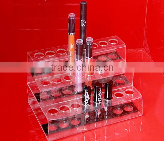 Factory price round square 24 holes acrylic lipstick display stand