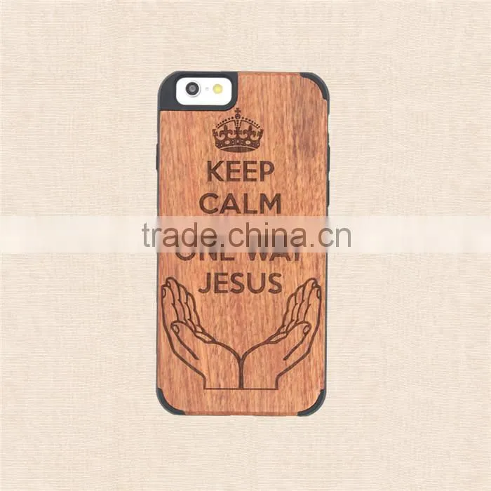 Universal PC and Wood Phone Case with press key Custom Design case for Iphone 6/6 plus