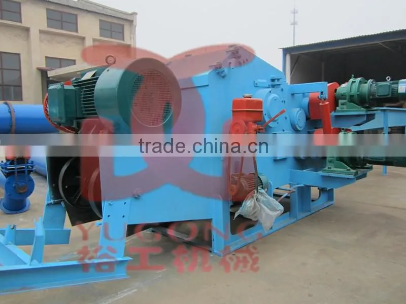 Large capacity drum wood chipper for wood pellet making line