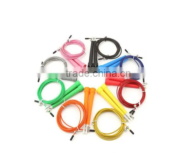 crossfit Plastic Handle custom speed jump rope stainless steel Wire Jumping Skipping aerobic exercise Ropes 3m-14m