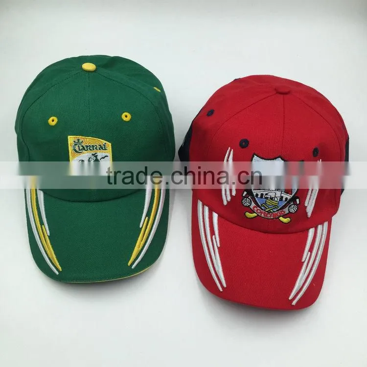 Custom long bill 6 panel 3D Embroidered Baseball Cap