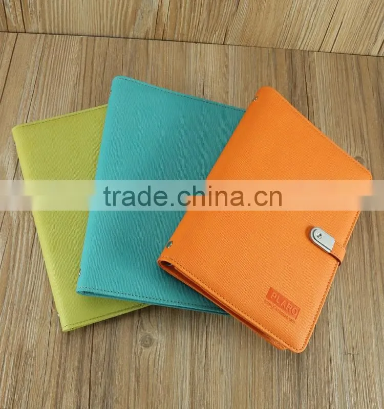 custom 6 ring PU faux custom notebook/leather note book