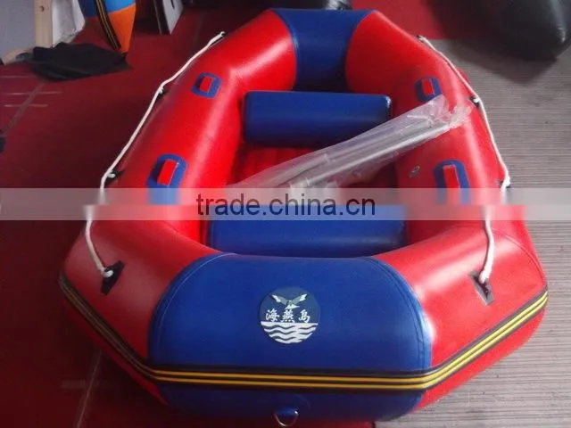 3persons whitewater rafting boat with inflatable floor for drifting, rescue and fishing use