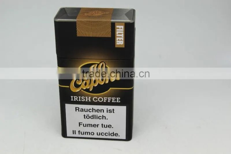 Manufacturer Coffee Metal Tins in Cool Cigarette Case Shape
