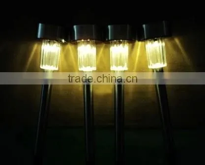 waterproof outdoor solar power lawn lamp LED spot light garden path stainles steel and plastic solar decoration