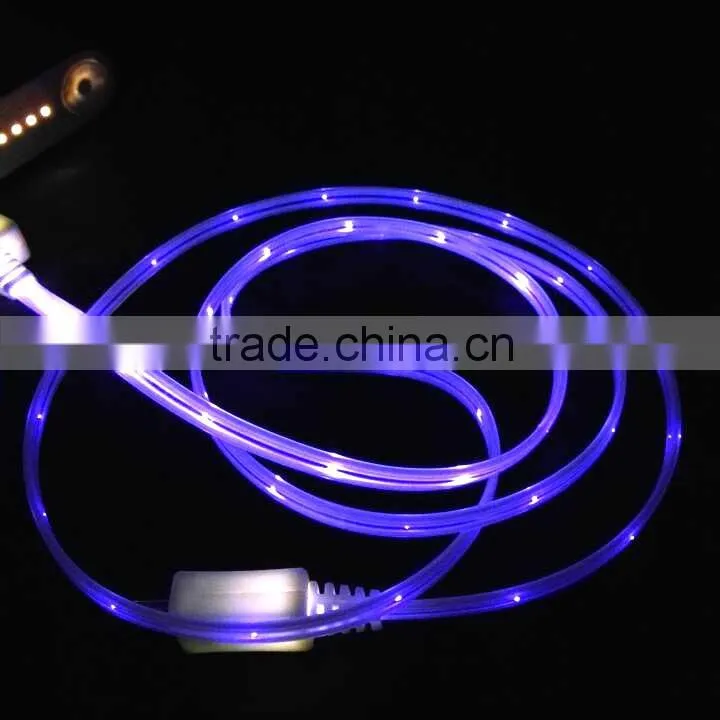 mobile phone accessories embedded LED usb cable visible LED light sync data cable for iphone 6