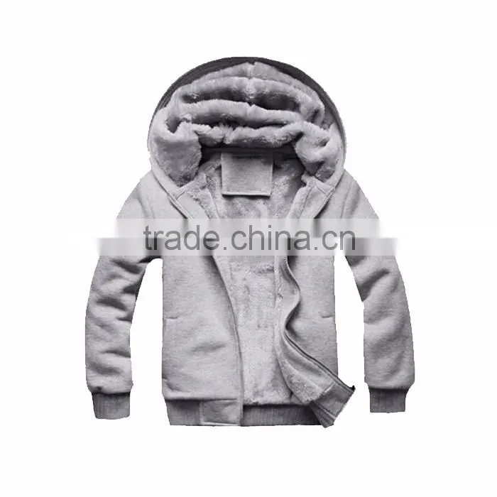 Men Winter Sweatshirts Warm Jackets Thick Velvet Hooded Zip Coat Hoodies