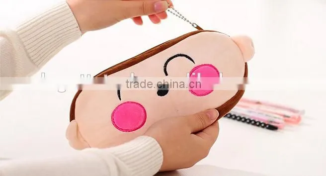 Wholesale high quality cheap lovely cartoon plush toy pencil case