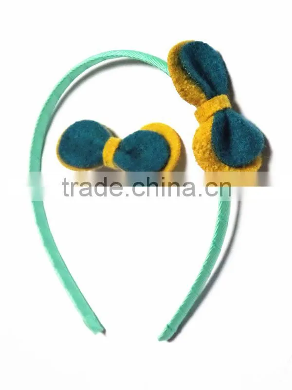 Ribbon Bow Hair Band With Hair Clip Set hair bands for kids and decorative hairclip
