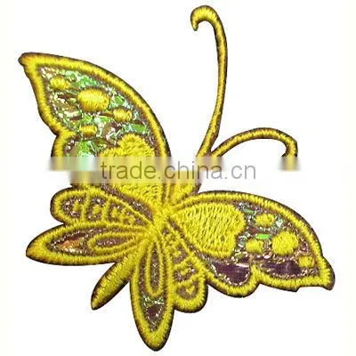 the newest design high quality butterfly embroidery lace patch