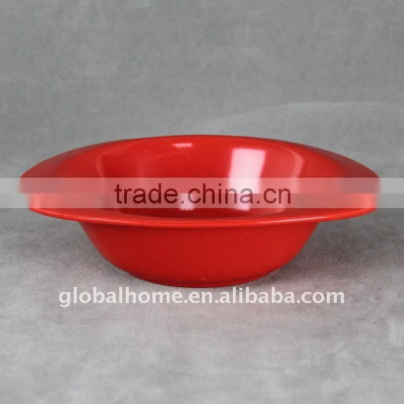 Oval white kid's melamine bowl