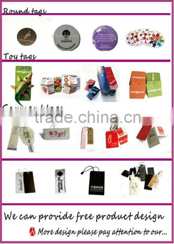 Promotional China fancy tag printing/nice clothing hang tag