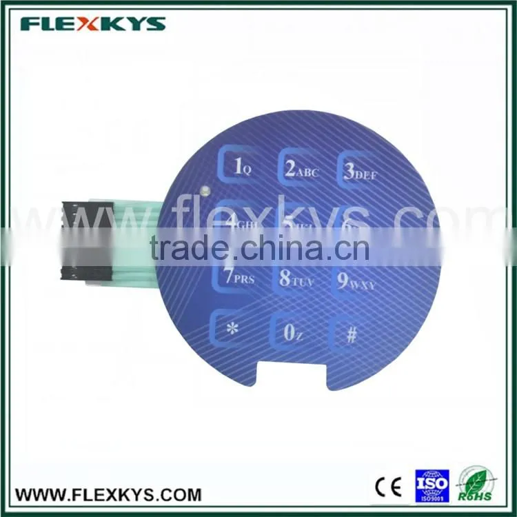 Own factory embossing key poly dome tactile feedback membrane keypad