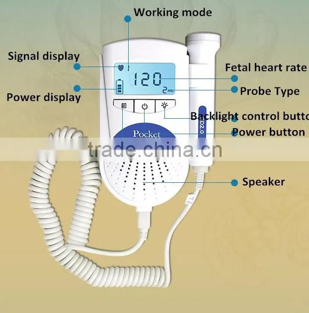CE/ISO/FDA Approved Medical High Quality Fetal Doppler