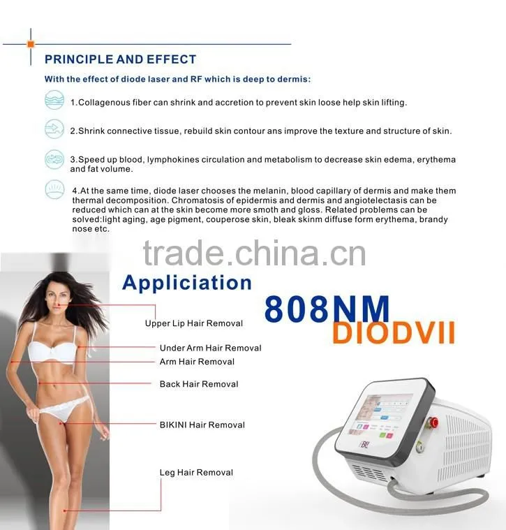 Portable 808nm and RF combined diode laser machine