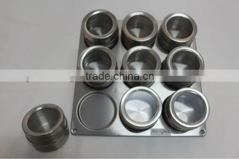 10pcs magnetic spice jar set with stand