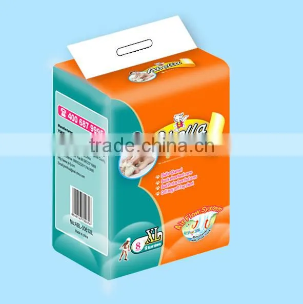 First Grade Cloth Like Baby Diaper with Magic Tapes