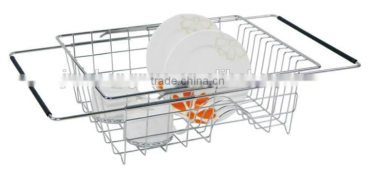 West style 2 tiers Metal Sink Dish Rack with galss holder