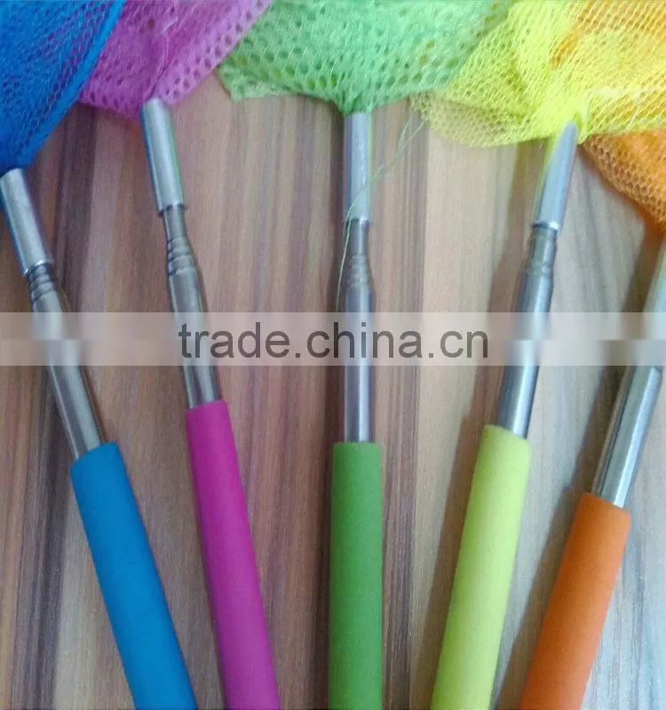 Telescopic stainless steel butterfly net, plastic fishing net, gardon insect net
