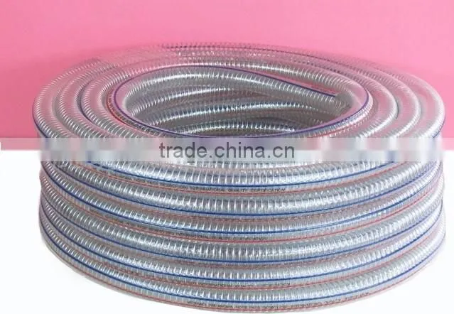 Spiral steel wire Reinforced clear pvc hose