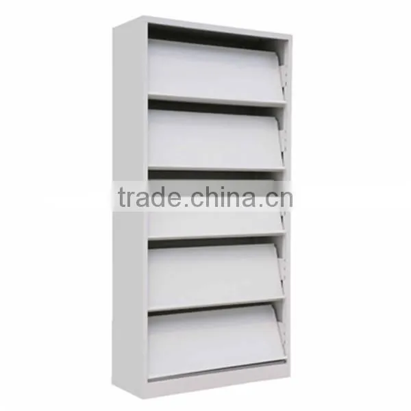 library metal magazine shelf or library bookshelf