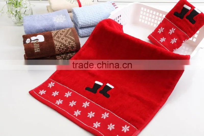 high quality cotton baby face towel with christmas cartoon pattern towels