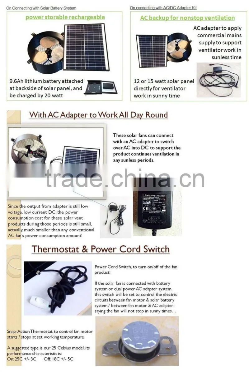 vent goods Bottom Price solar power fan roof ventilator Gable Wall Mounting (Solar Gable Attic Fan)