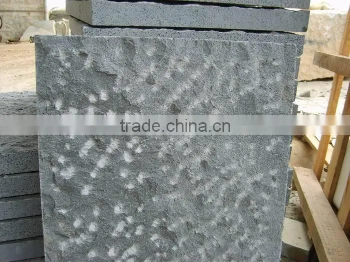 Grey volcanic basalt tile of pineapple finish