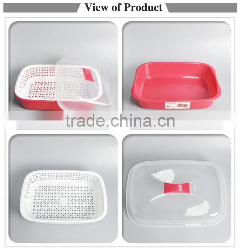 High quality folding plastic dropping water basket with cap for sale