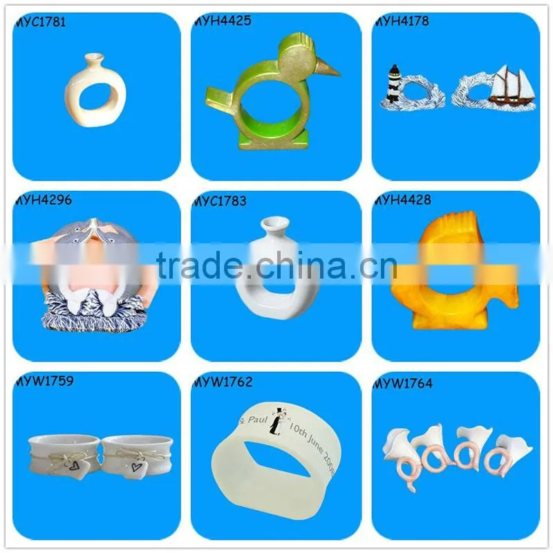 Basket shaped funny porcelain Wedding Napkin Rings