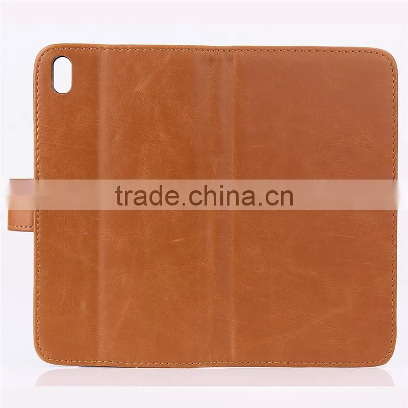 High quality crazy-horse PU card bumper/pocket cell phone case for HTC