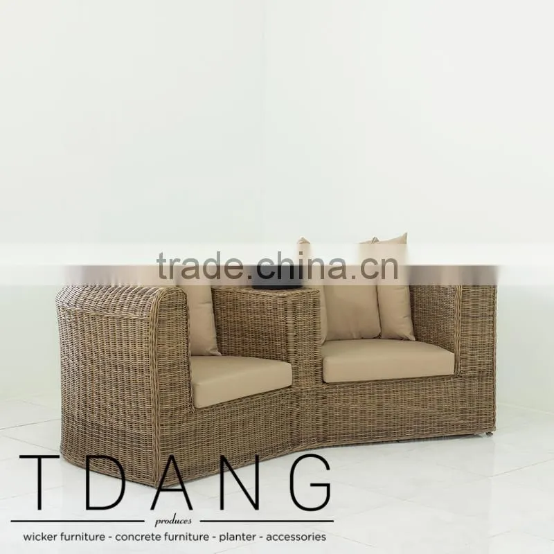 Regatta Wicker Loveseat- Top sale wicker synthetic rattan sofa love seat
