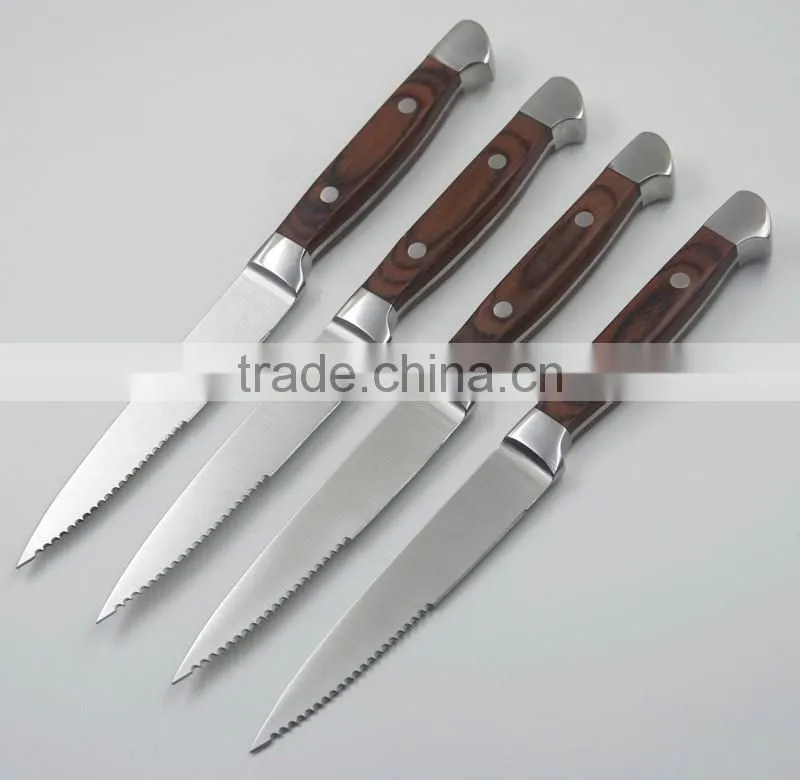 stainless steel utility knife with forge handle