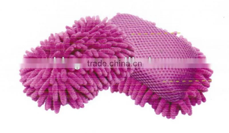 Big chubby chenille microfiber wash sponge