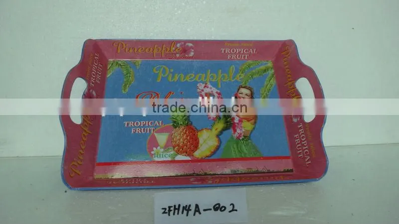 colourful decorative metal tray for garden and ornament